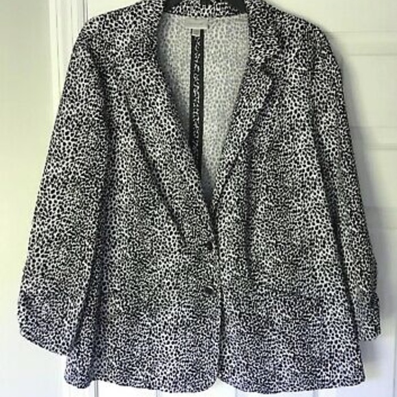 Avenue 14 16 Black Animal Print Blazer Stretch - Picture 10 of 10